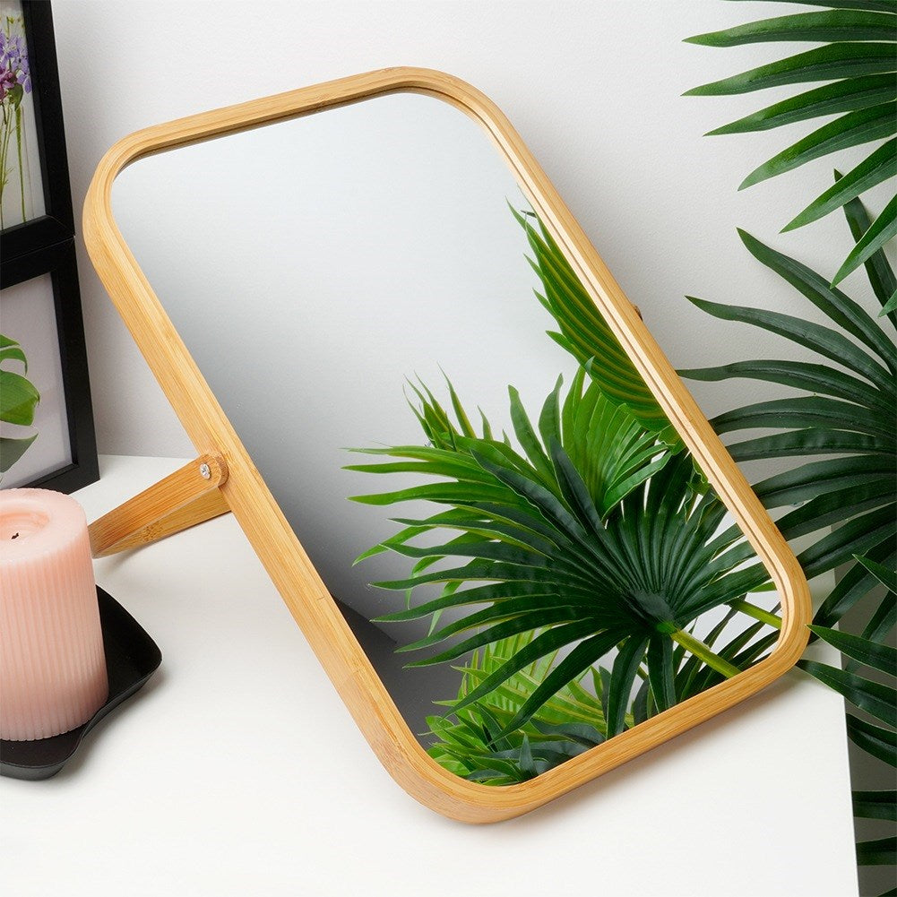 Wooden cosmetic mirror 24.5x36.5 cm