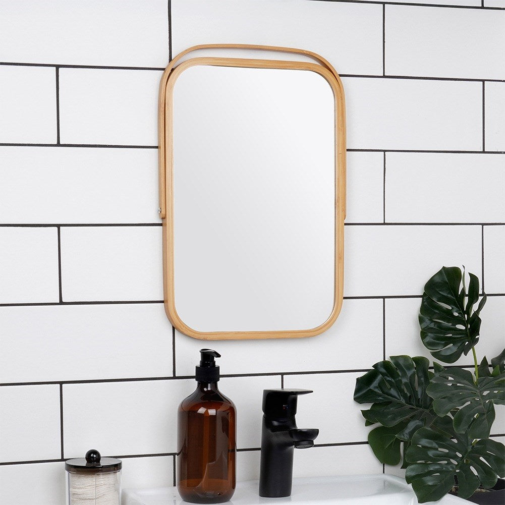 Wooden cosmetic mirror 24.5x36.5 cm