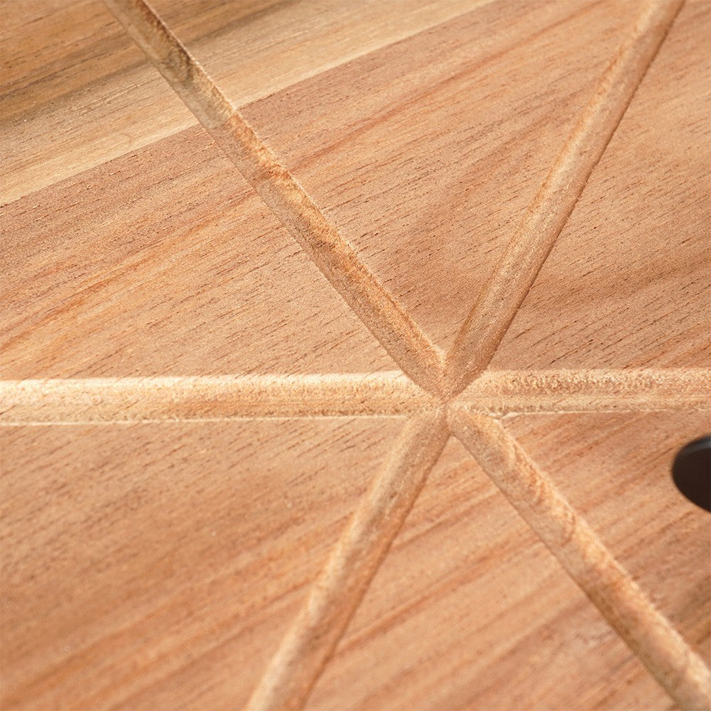 Wooden cutting board for Pizza with Steel Knife and Cutting Groove