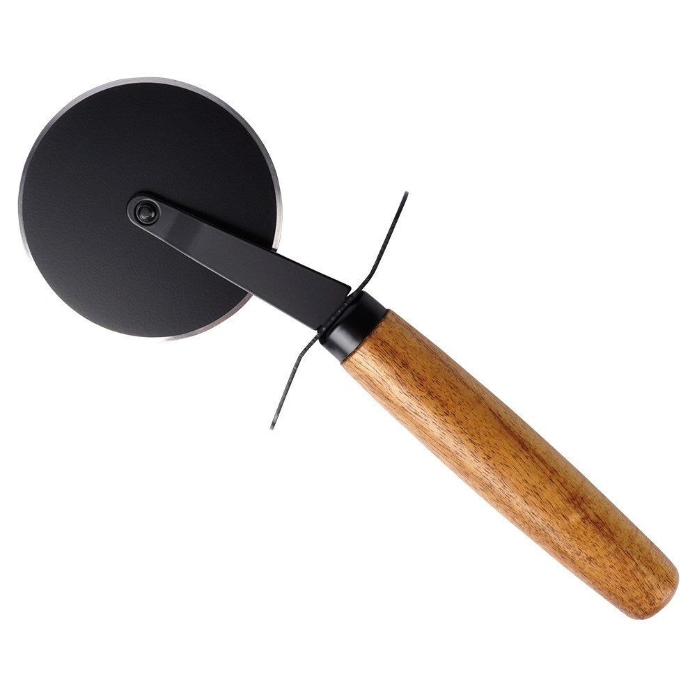 Wooden cutting board for Pizza with Steel Knife and Cutting Groove