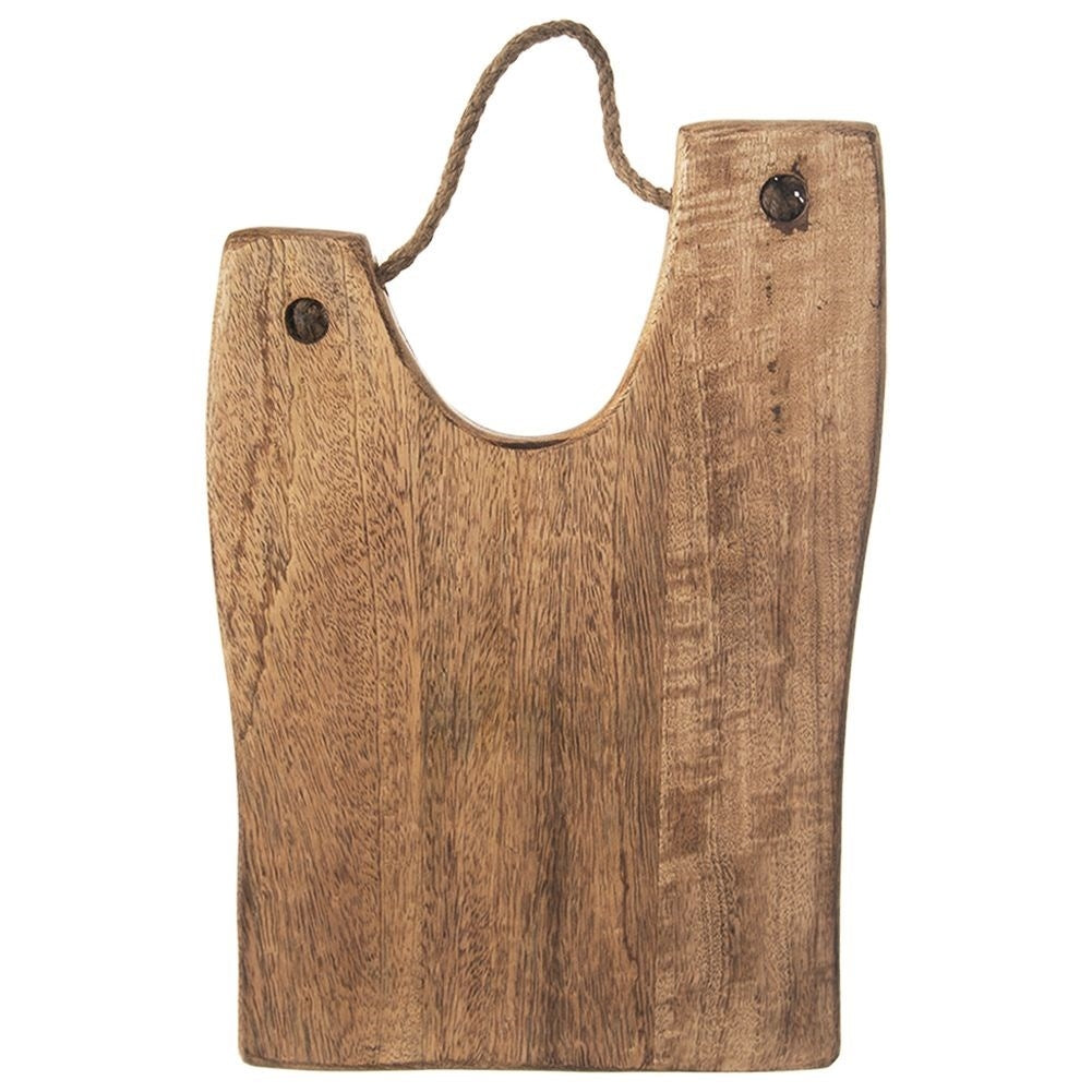 Wooden cutting board in Mango wood with practical jute cord