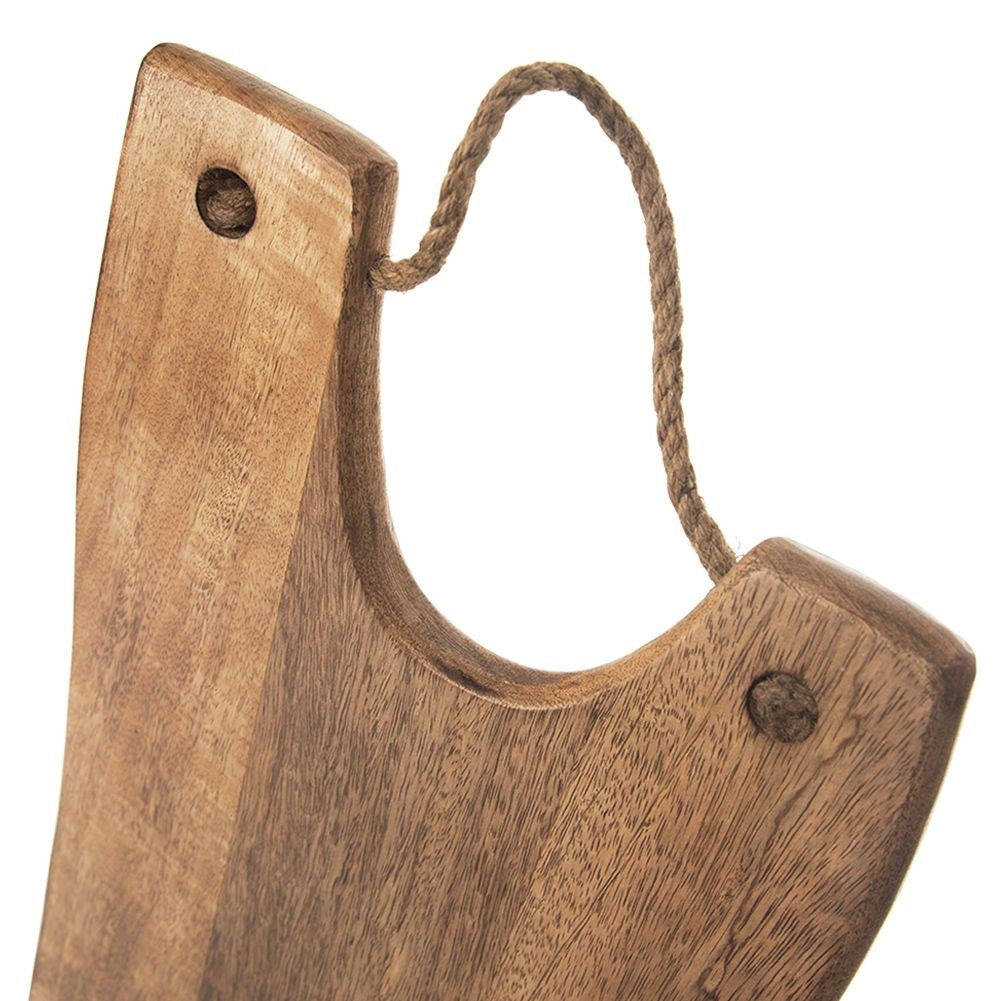Wooden cutting board in Mango wood with practical jute cord