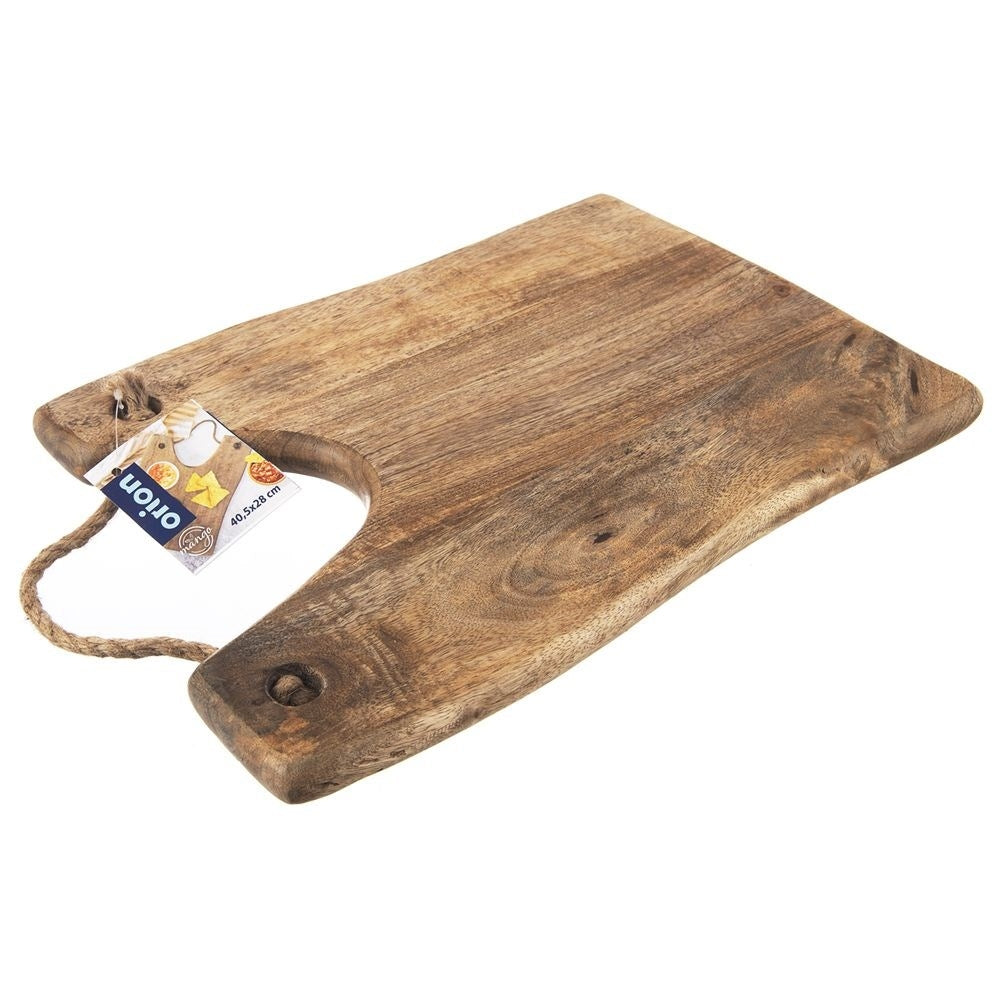 Wooden cutting board in Mango wood with practical jute cord
