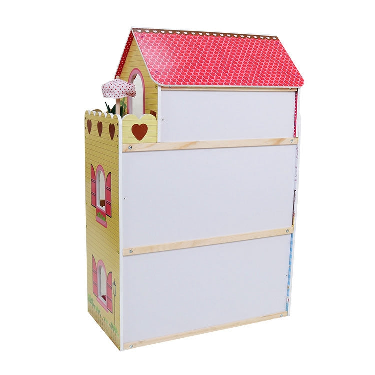 Wooden dollhouse, furniture, swimming pool + lighting ECOTOYS