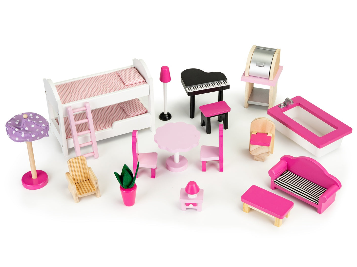 Wooden dollhouse with xxl elevator and ECOTOYS slide
