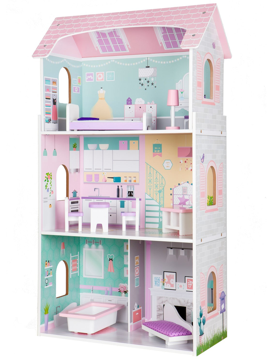Wooden doll's house Blueberry Residence Ecotoys