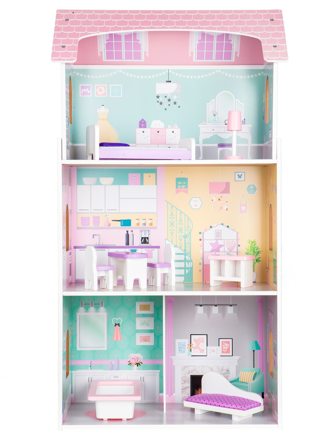 Wooden doll's house Blueberry Residence Ecotoys