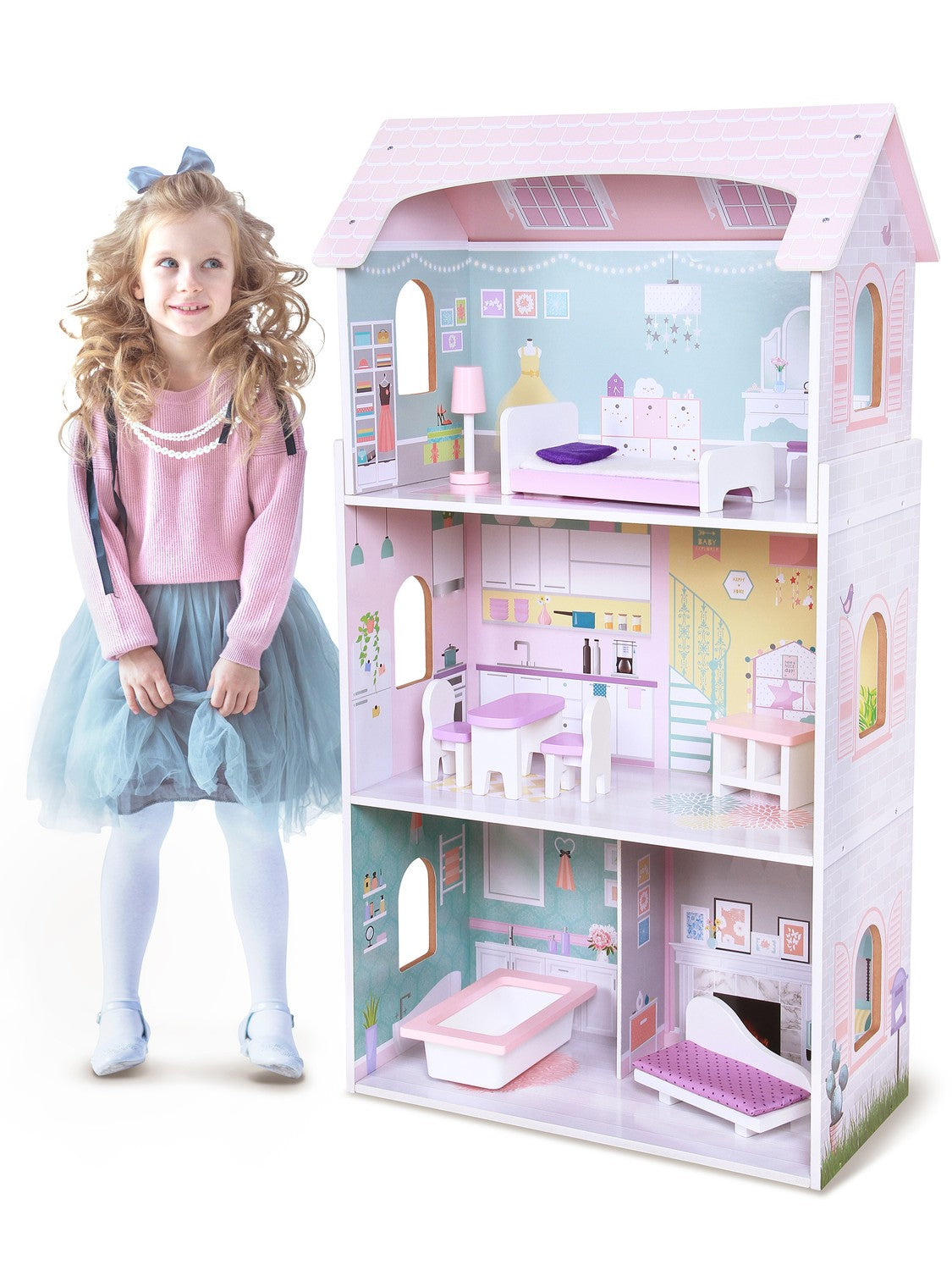 Wooden doll's house Blueberry Residence Ecotoys