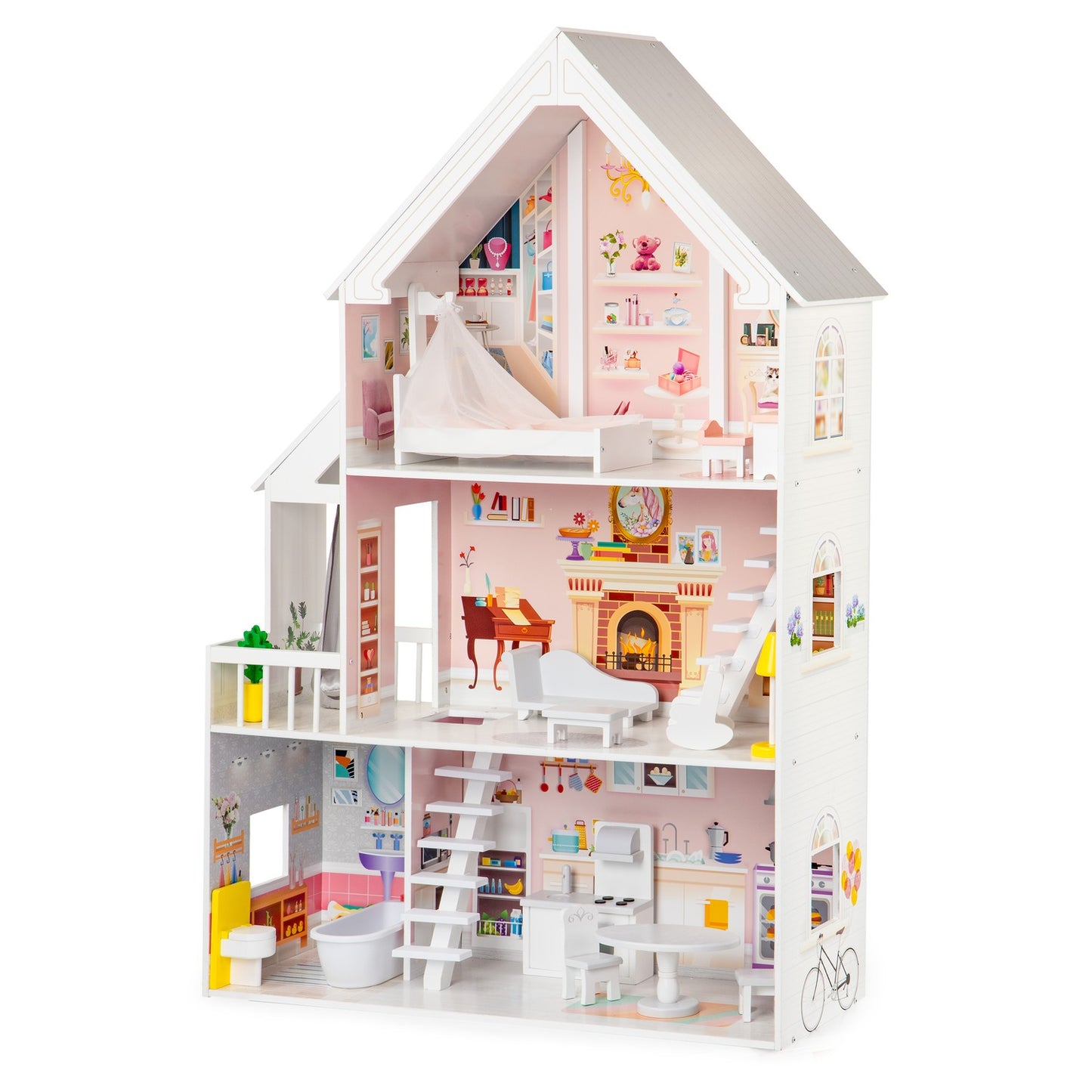 Wooden doll's house XXL Powder Residence ECOTOYS