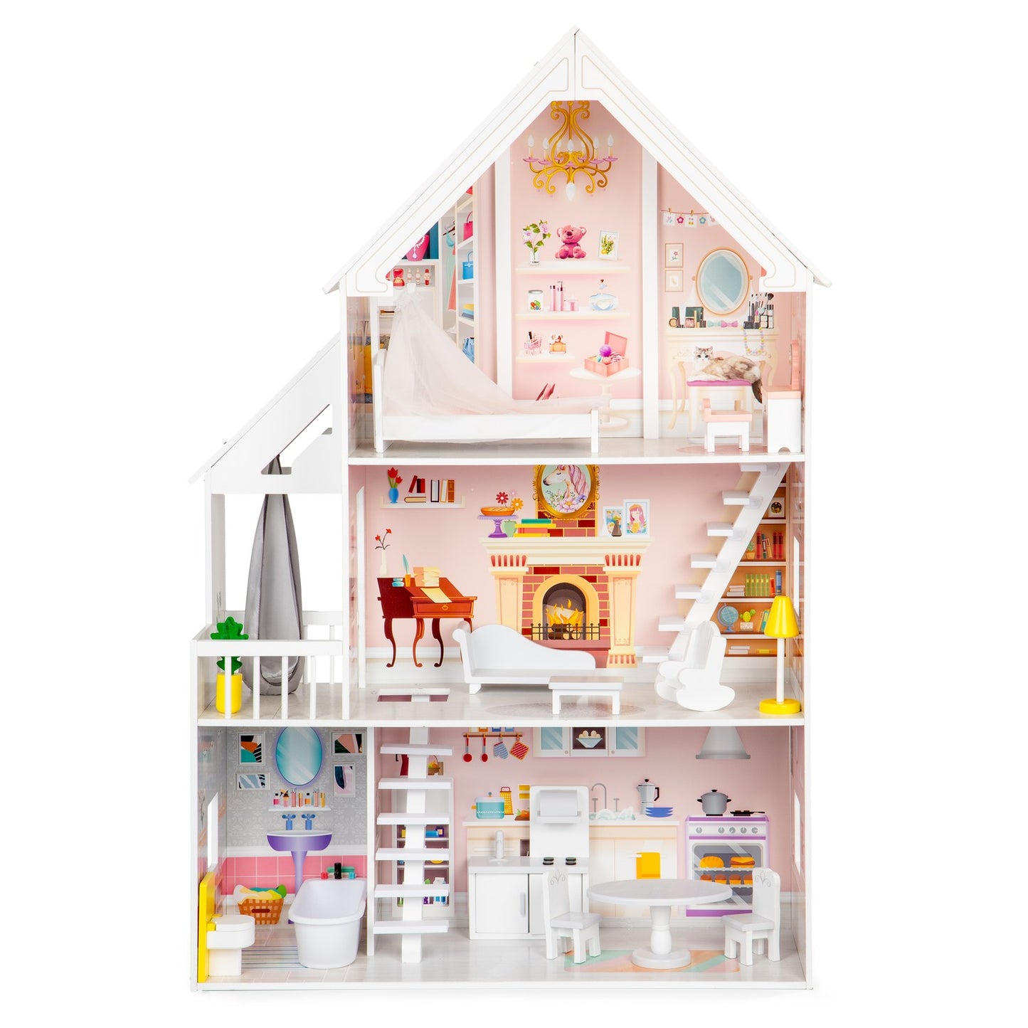 Wooden doll's house XXL Powder Residence ECOTOYS