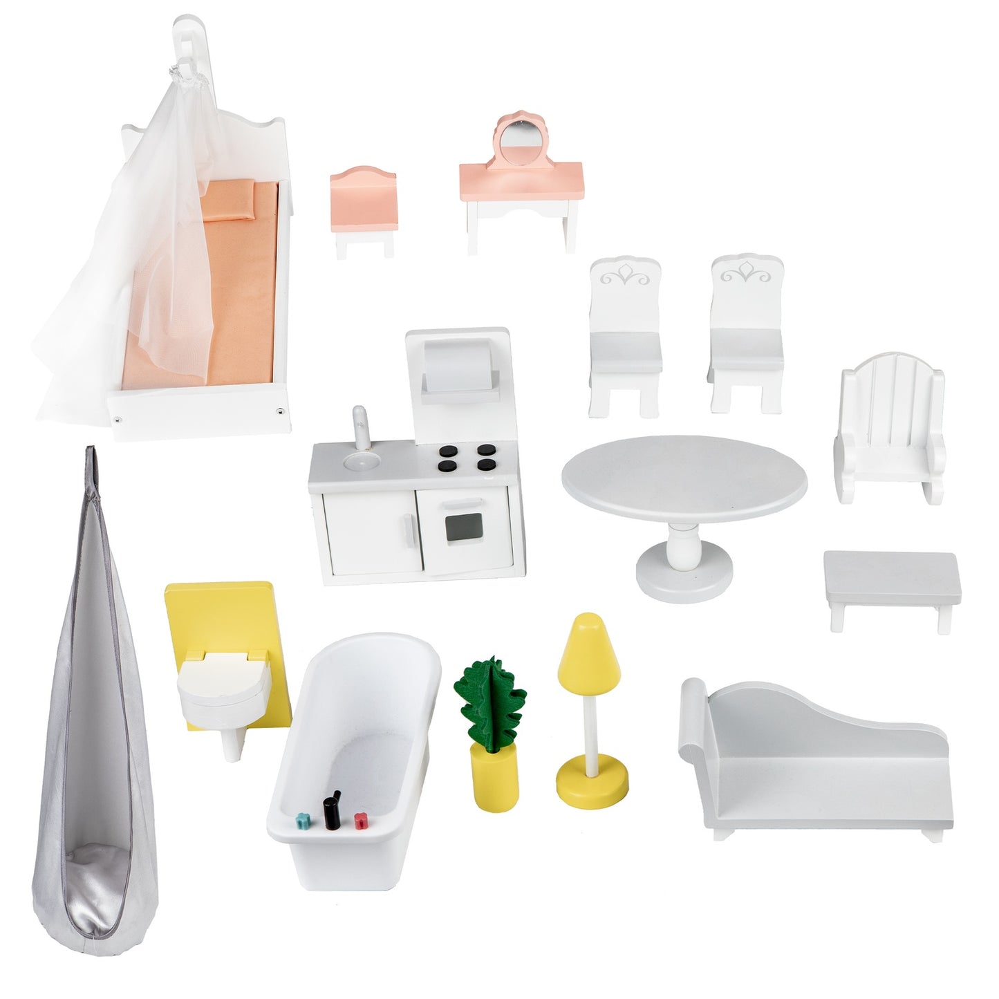 Wooden doll's house XXL Powder Residence ECOTOYS