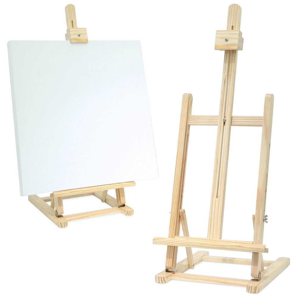 Wooden easel for seated painting, maximum height 56 cm
