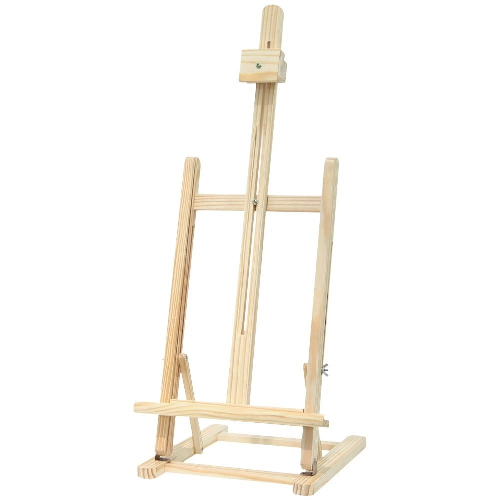 Wooden easel for seated painting, maximum height 56 cm
