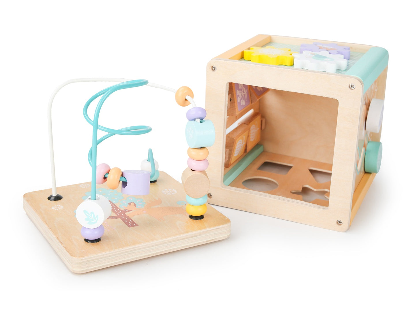 Wooden educational cube, sorter Ecotoys