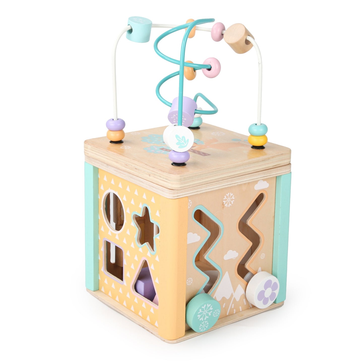 Wooden educational cube, sorter Ecotoys