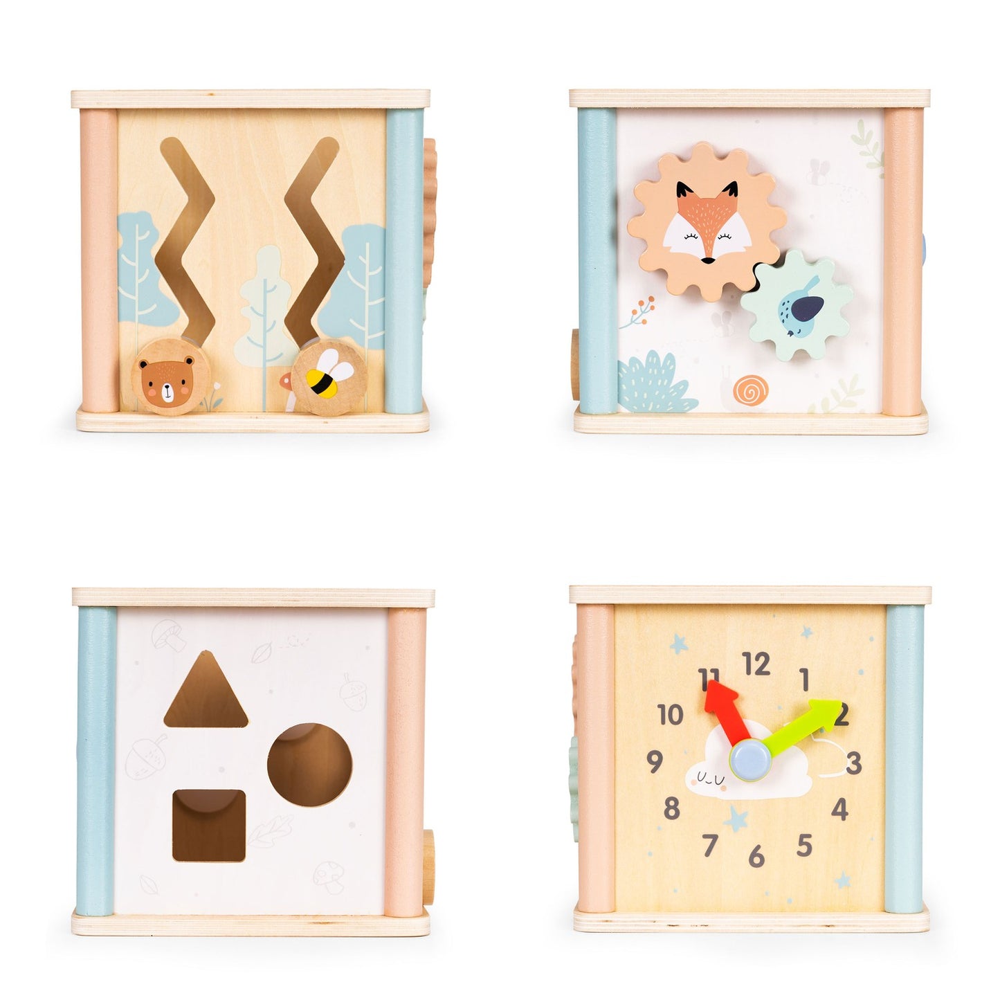 Wooden educational cube sorter Ecotoys blocks