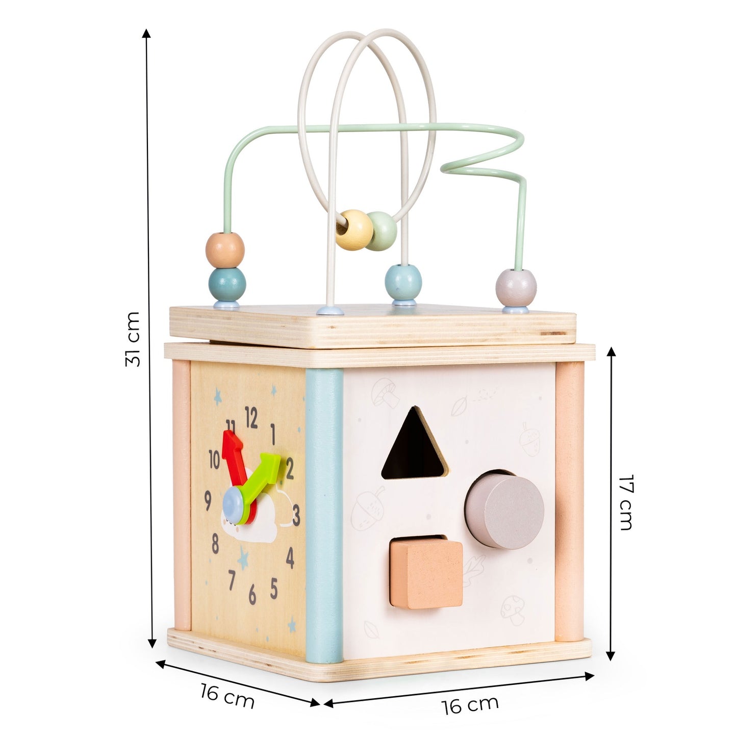 Wooden educational cube sorter Ecotoys blocks