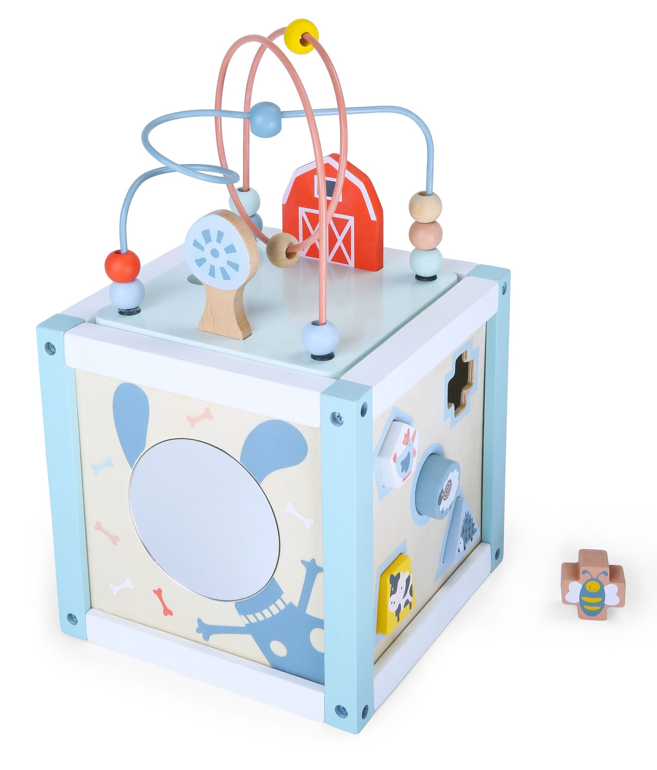 Wooden educational cube sorter + blocks ECOTOYS