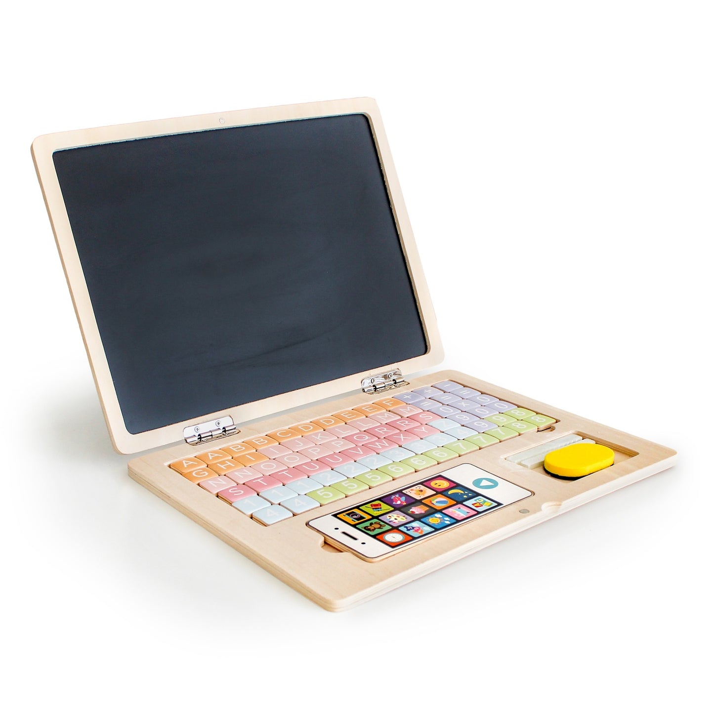 Wooden educational laptop ECOTOYS magnetic board