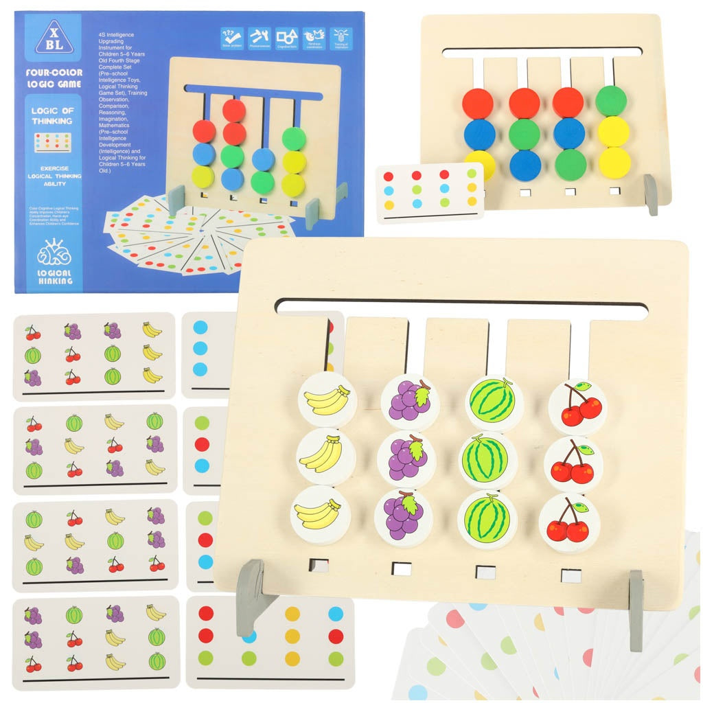 Wooden educational toy match colours montessori fruit