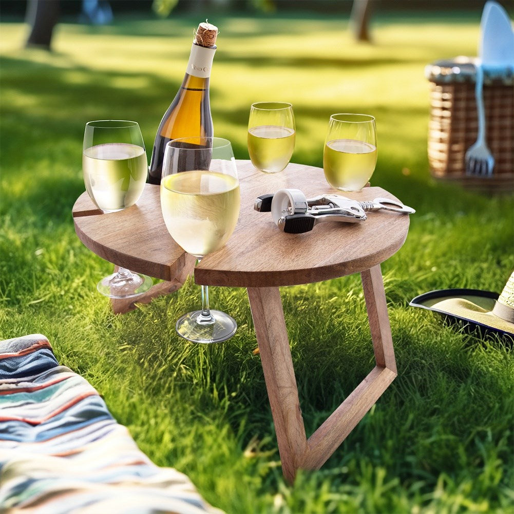 Wooden folding picnic wine table MANGO 39.5x24.5cm