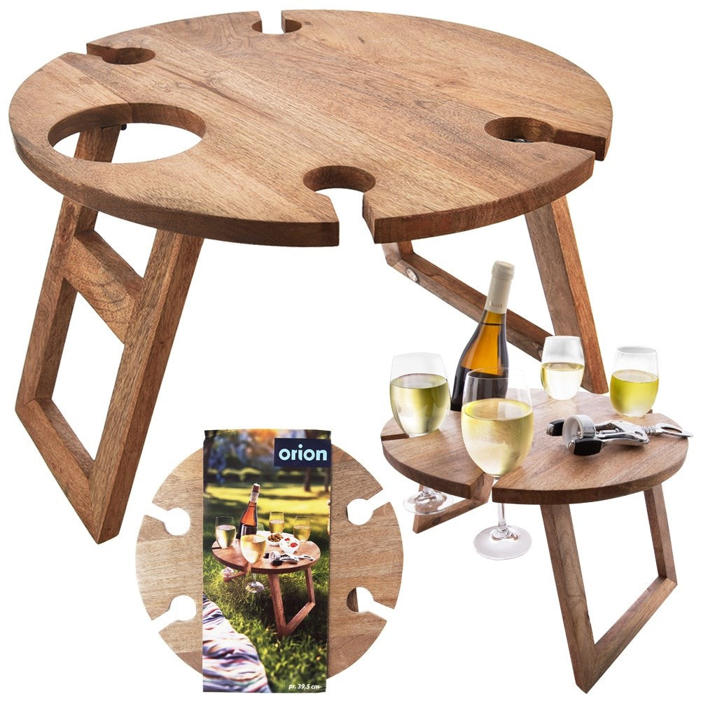 Wooden folding picnic wine table MANGO 39.5x24.5cm