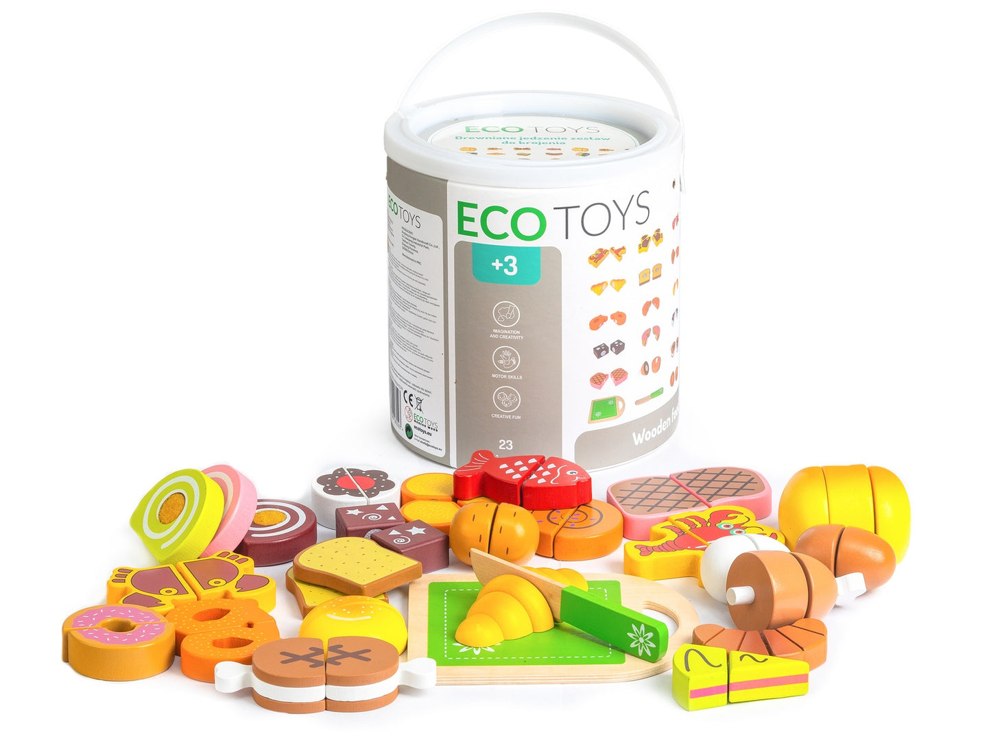 Wooden food for cutting 23 pieces ECOTOYS
