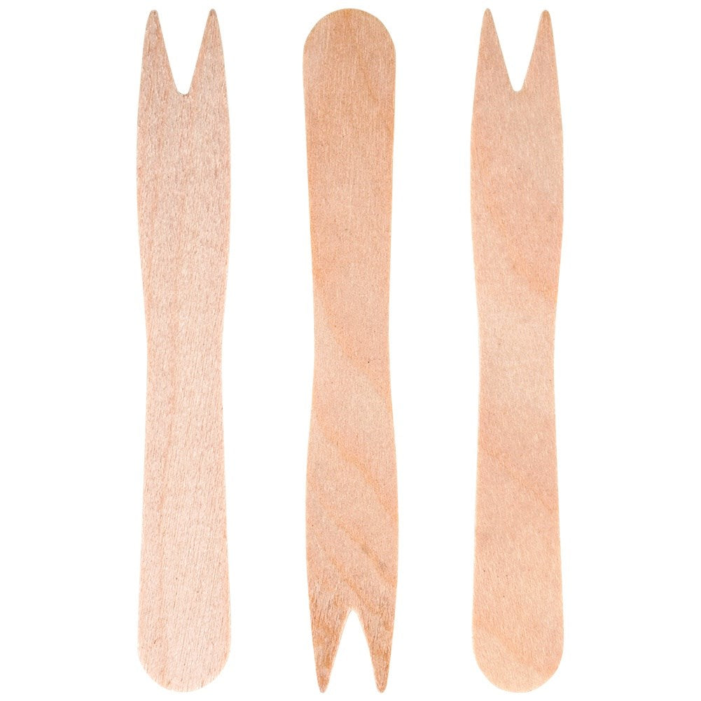 Wooden french fries snack forks 8.5 cm 50 pcs.