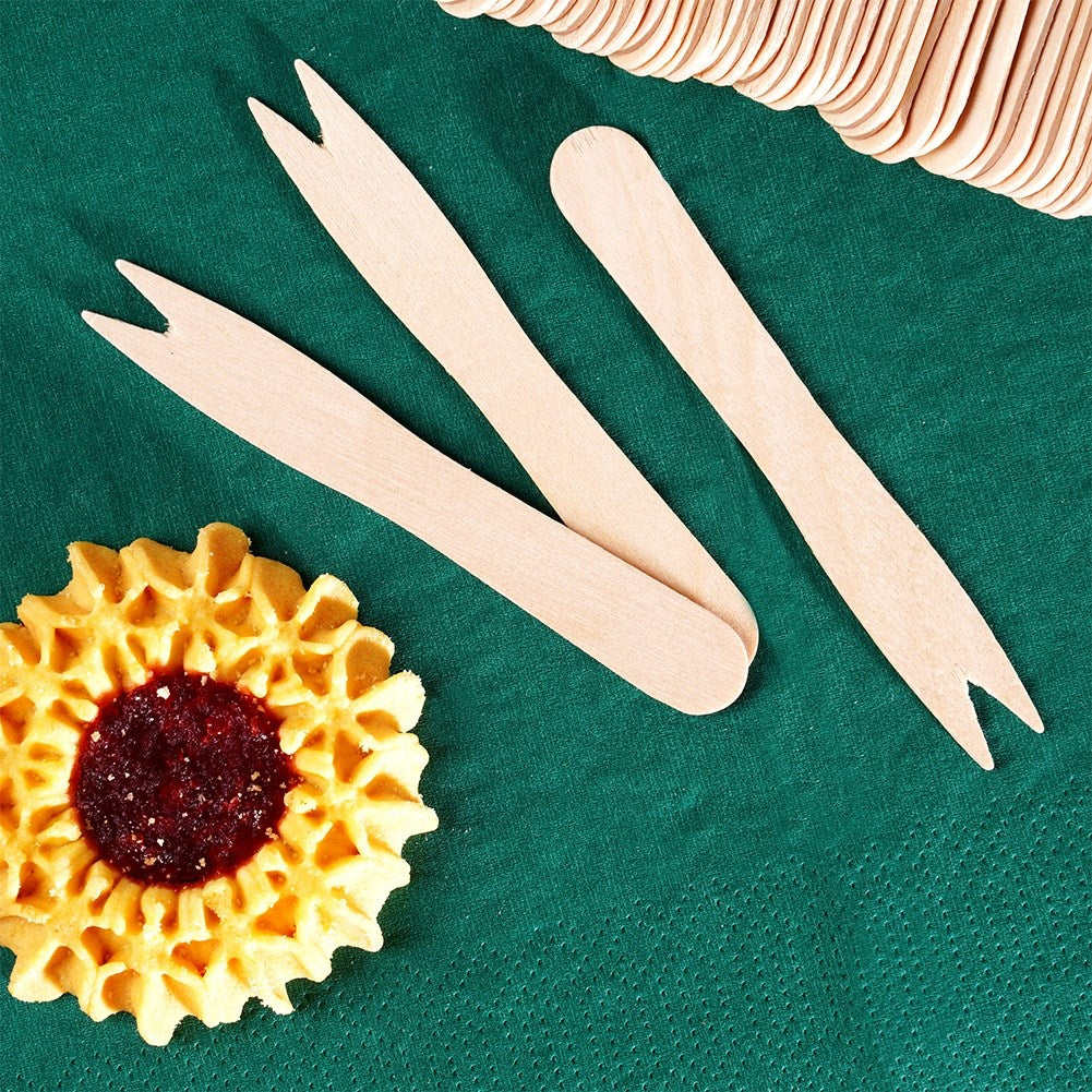 Wooden french fries snack forks 8.5 cm 50 pcs.