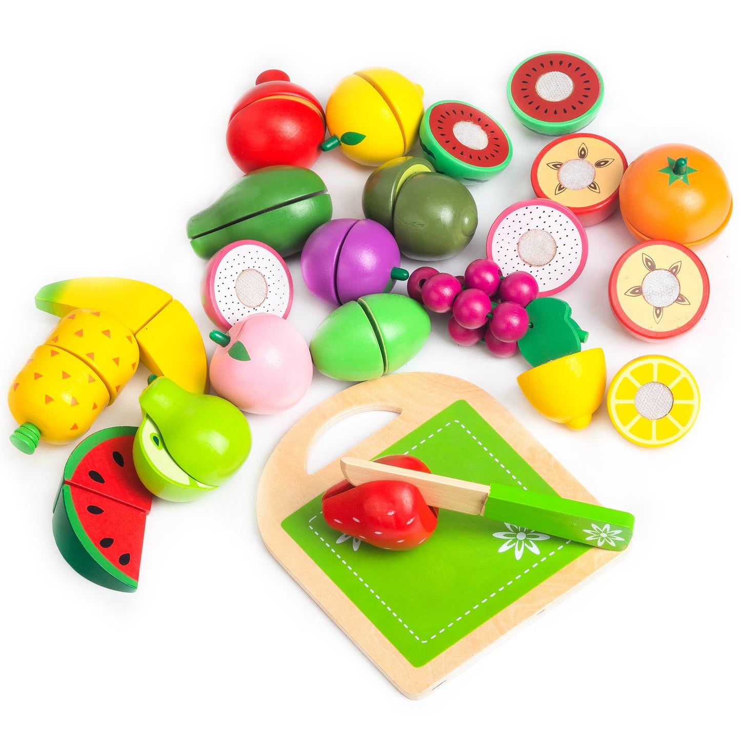 Wooden fruit for cutting, 20 pieces ECOTOYS