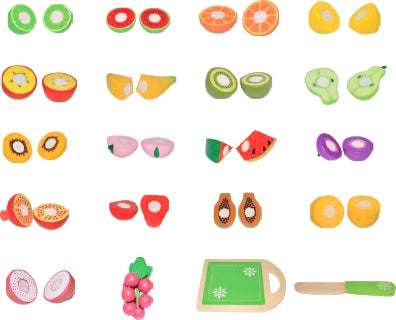 Wooden fruit for cutting, 20 pieces ECOTOYS