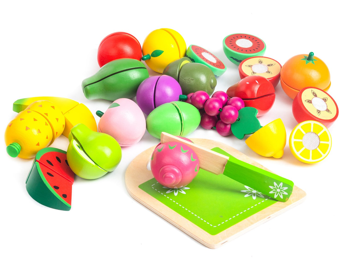 Wooden fruit for cutting, 20 pieces ECOTOYS