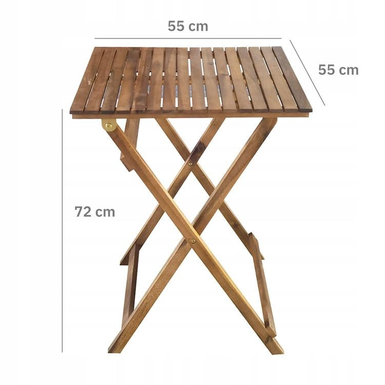 Wooden garden furniture set made of acacia Wood – table and 2 chairs