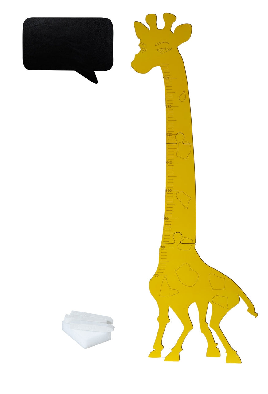 Wooden giraffe growth measure 125 cm yellow + chalkboard 32 x 44 cm