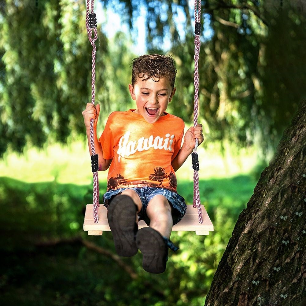 Wooden house swing for children 3+ years - durable pine, thick ropes