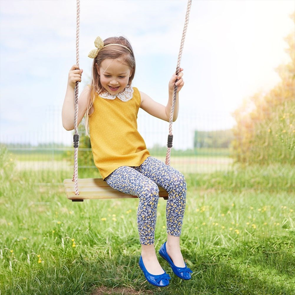 Wooden house swing for children 3+ years - durable pine, thick ropes