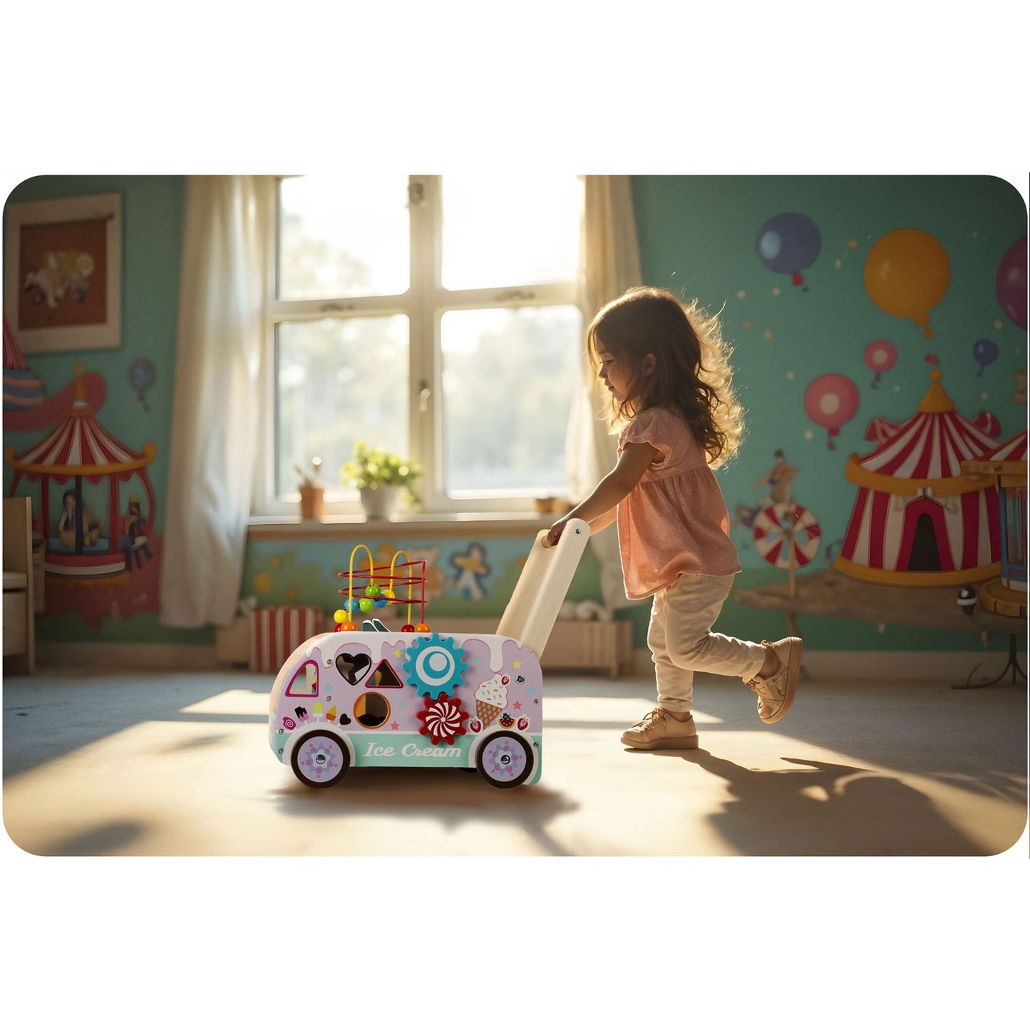 Wooden ice cream pusher walker RK-873 Ricokids