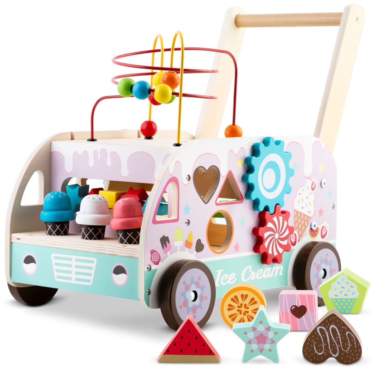 Wooden ice cream pusher walker RK-873 Ricokids