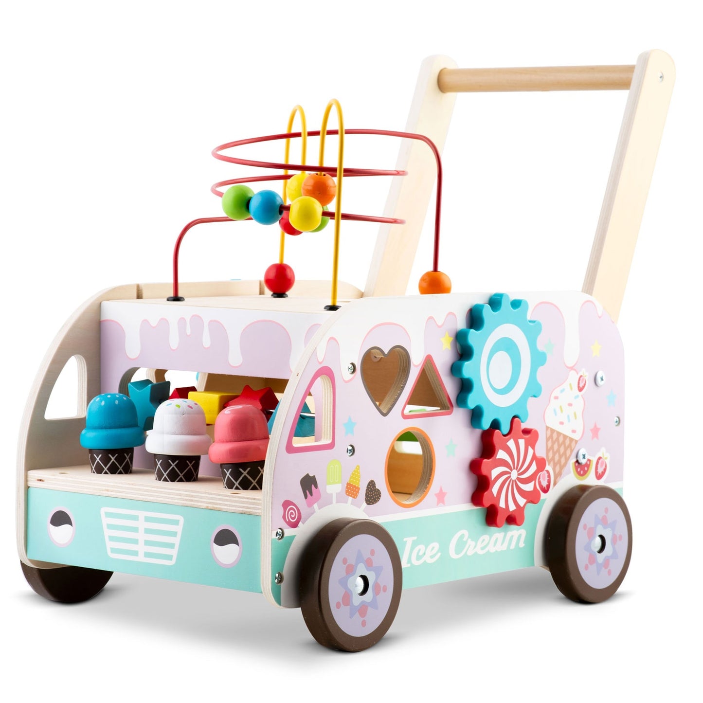 Wooden ice cream pusher walker RK-873 Ricokids