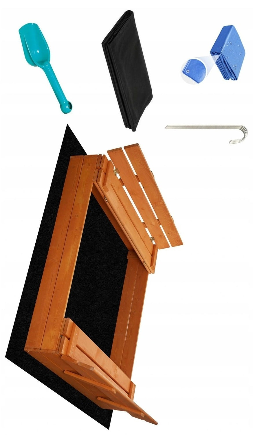 Wooden impregnated sandbox foldable 120cm