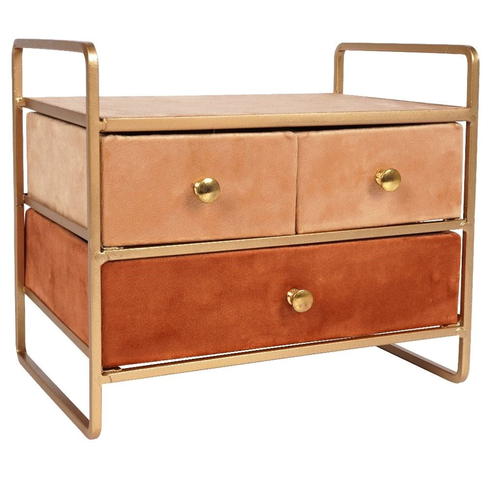 Wooden jewelery box with a luxurious velvet finish
