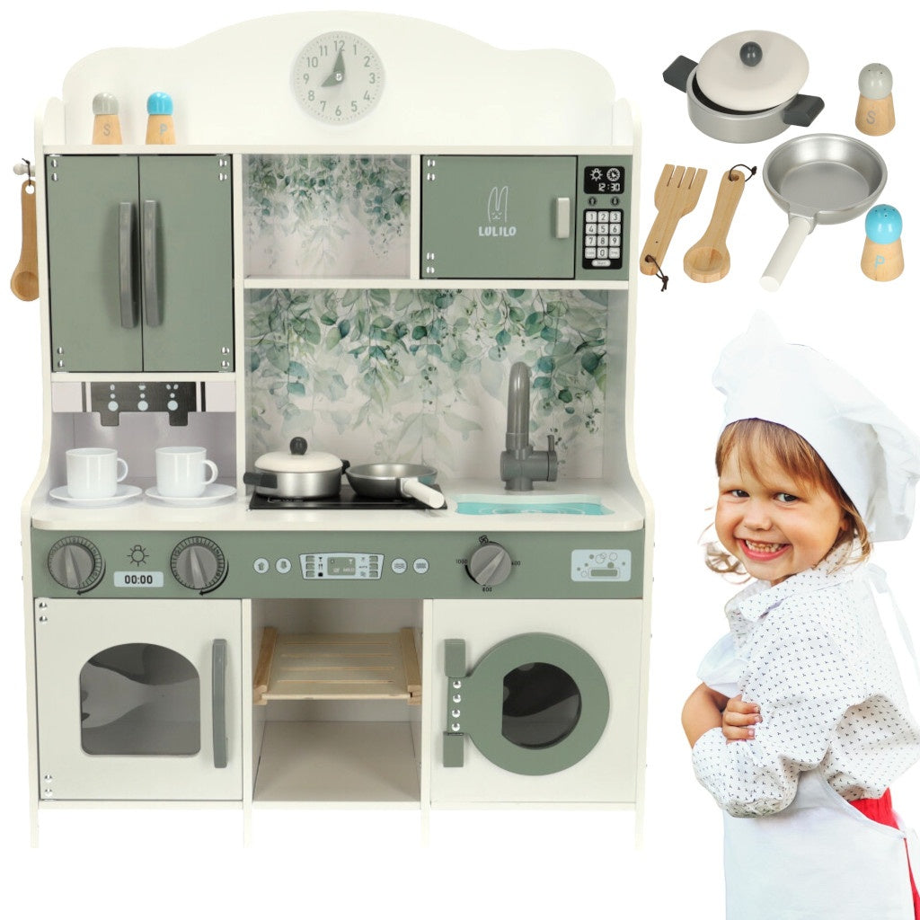 Wooden kitchen MDF LULILO Saliko with espresso machine