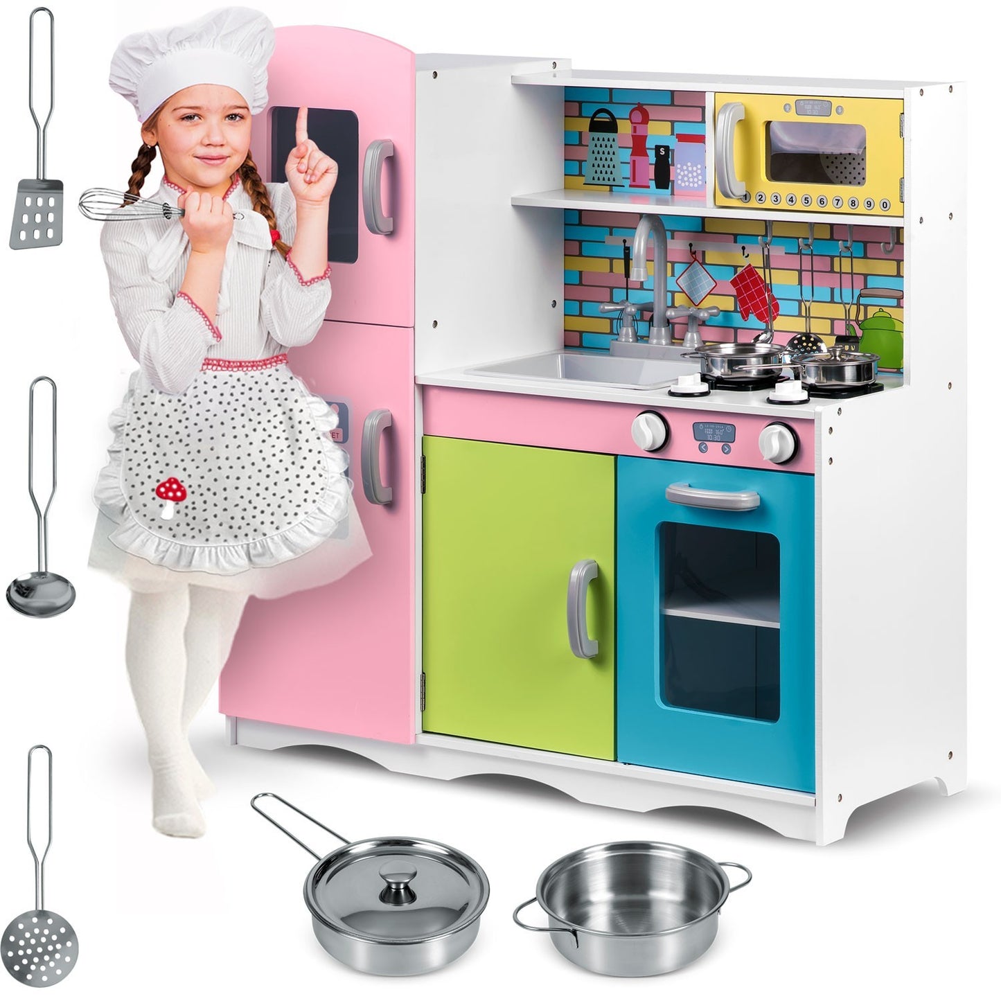 Wooden kitchen for children - large with accessories