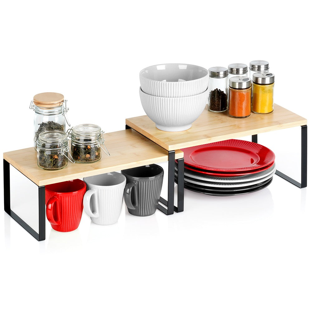 Wooden kitchen shelf 33.5x19.5x16 cm / 33.5x18.5x13.5 cm 2 pcs.