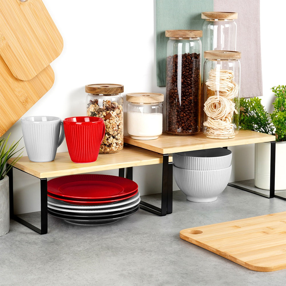 Wooden kitchen shelf 33.5x19.5x16 cm / 33.5x18.5x13.5 cm 2 pcs.