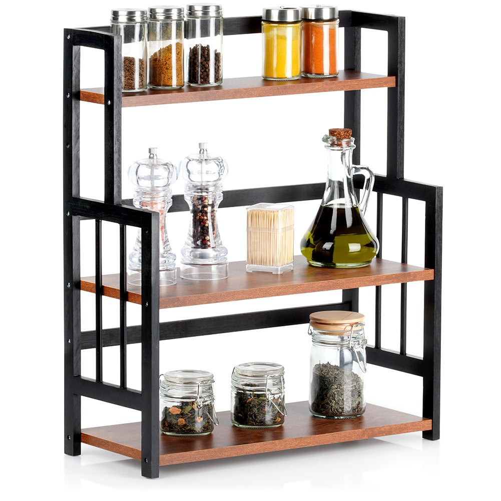 Wooden kitchen shelf, 3-level, 41.5x18.5x50 cm
