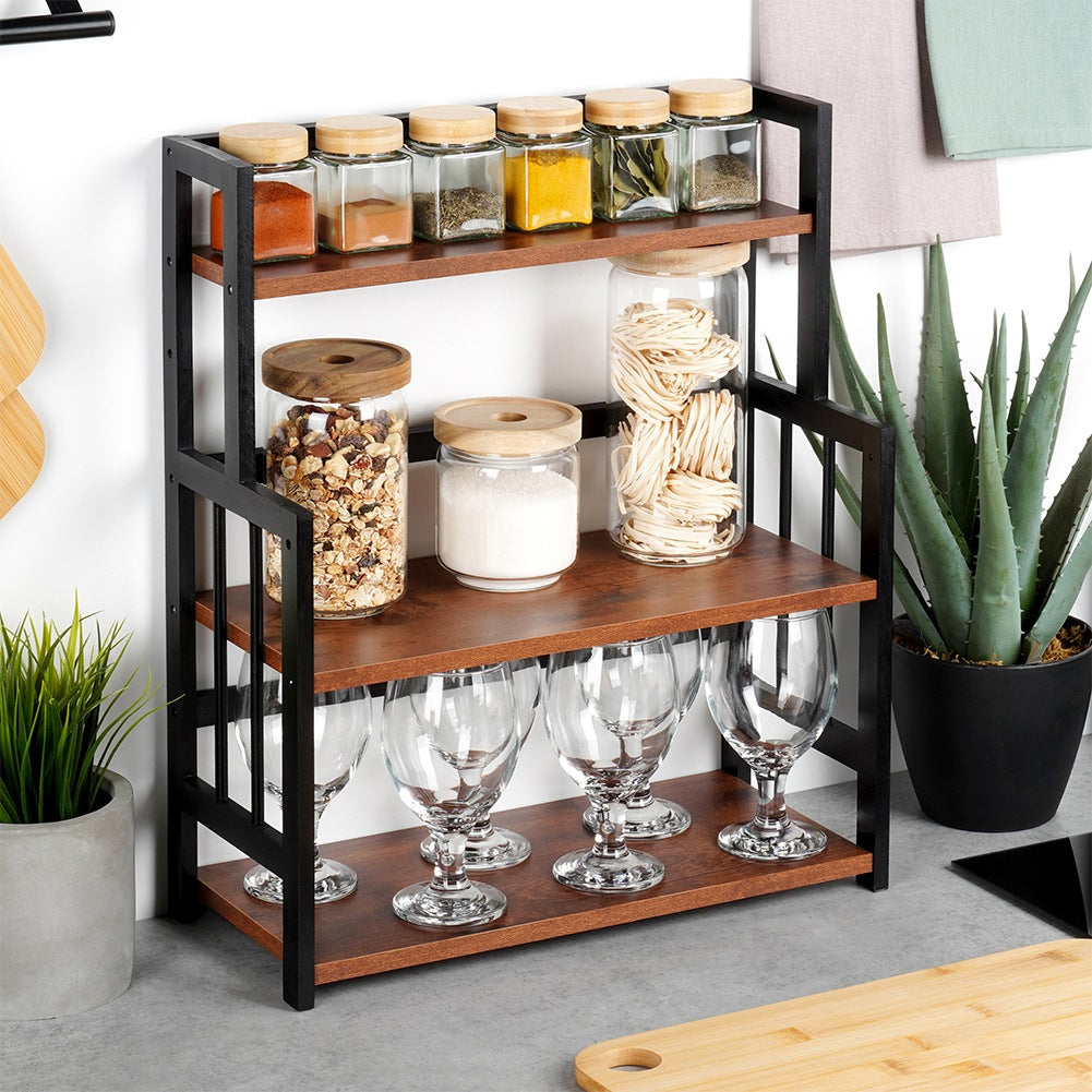 Wooden kitchen shelf, 3-level, 41.5x18.5x50 cm