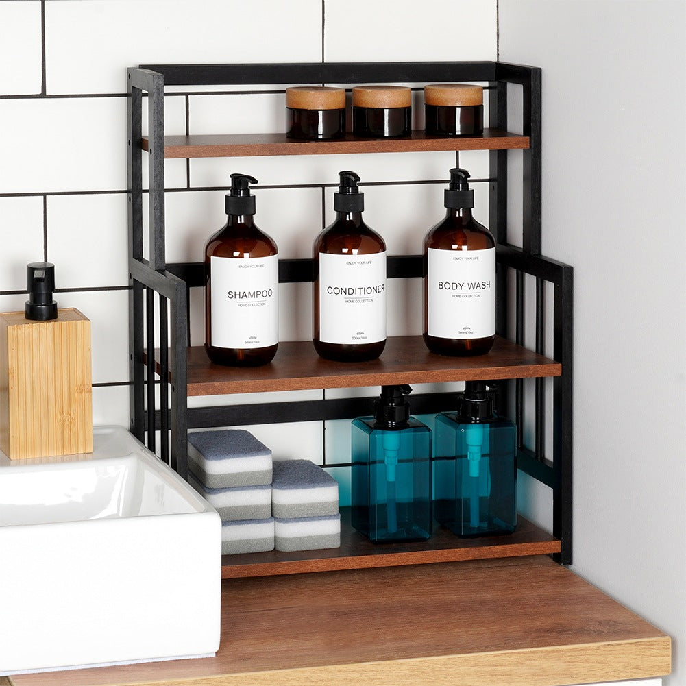 Wooden kitchen shelf, 3-level, 41.5x18.5x50 cm