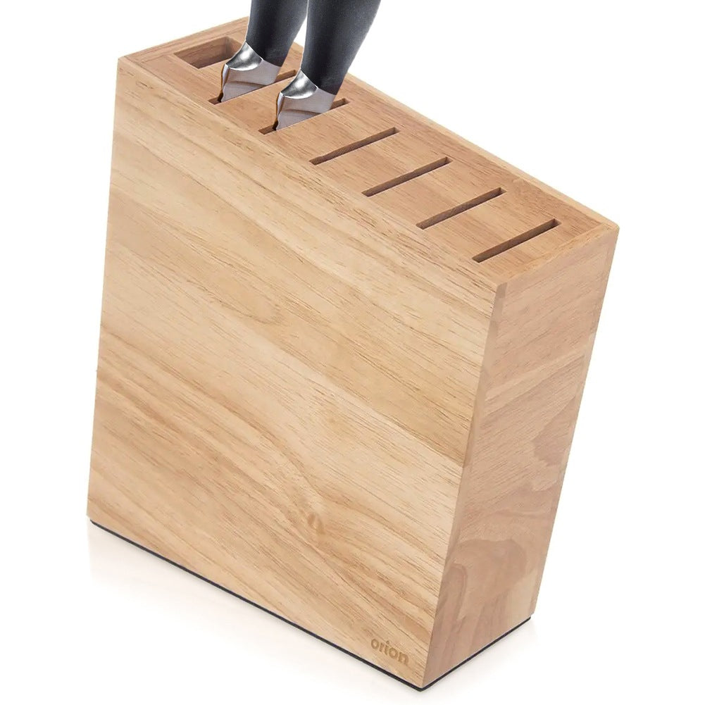 Wooden knife stand with compartments