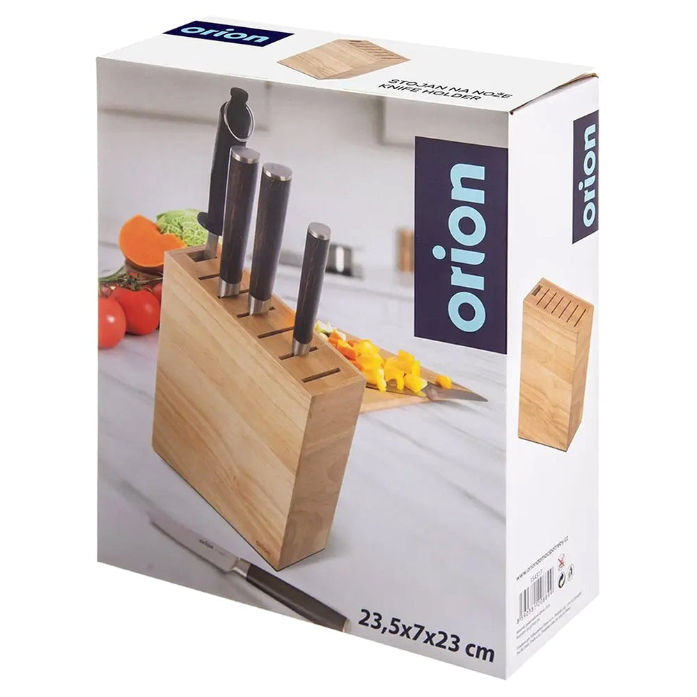 Wooden knife stand with compartments